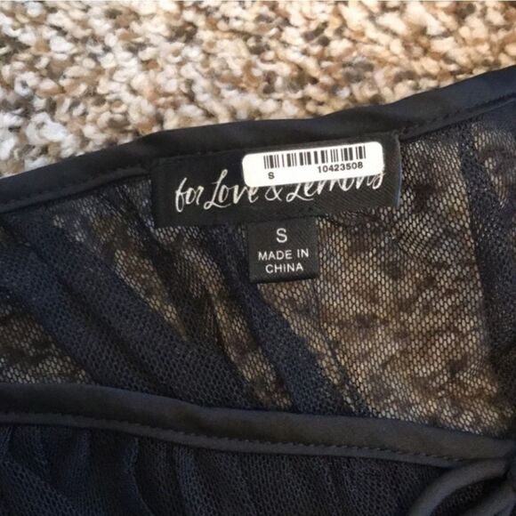 NWT🏷️For Love & Lemons Black Sheer Sunshine Crop Top - Picture 5 of 6